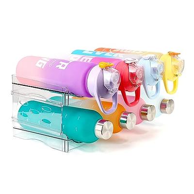 Lifewit Stackable Water Bottle Organizer for Cabinet, Freezer Clear Plastic Pack of 2, Size: 2pcs-6 Bottle