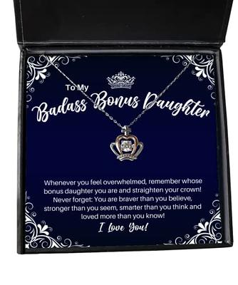 To My Badass Bonus Daughter Crown Necklace - Straighten Your Crown -  Daughter-in-Law Motivational Graduation, Stepdaughter Birthday Christmas  Gift - Yahoo Shopping