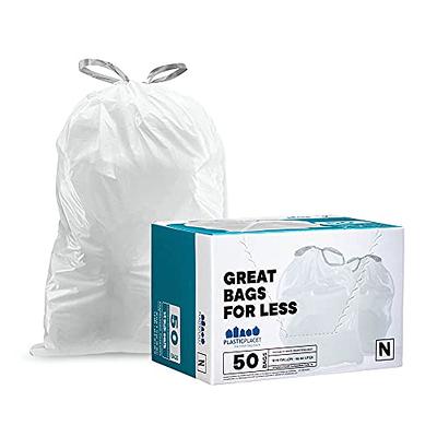 simplehuman 30 L/8 gal., White - 240 Liners, Code G Custom Fit Drawstring Trash Bags