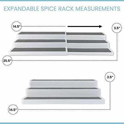 Homeries Wooden Spice Rack organizer for Cabinet 3-Tier, for Pantry Cabinet  or Countertop, Waterproof, and Non Skid Shelf, For Spice Bottles, Jars