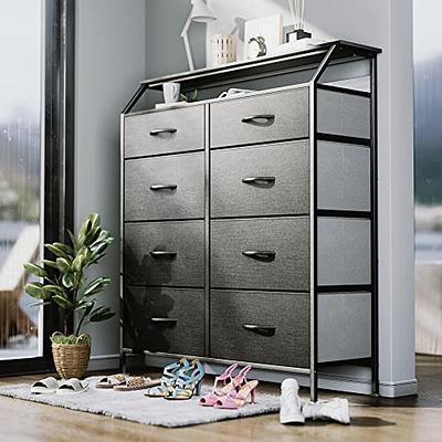 7 Drawers Dresser, Vertical Storage Tower with Shelves, Fabric Bins,  Versatile Cabinet, Organizer Unit