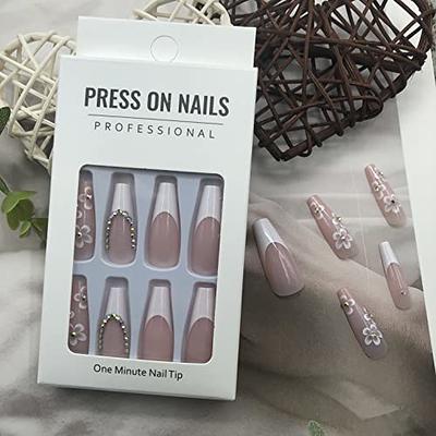 Amazon.com: Halloween Pink Press on Nails Long Square Fake Nails French Tip  Glue on Nails Spider Web Rhinestone False Nails with Halloween Designs  Glossy Cute Acrylic Nails for Women Halloween Manicure Art