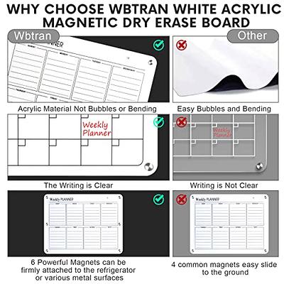 Acrylic Whiteboard Small, 12 x 8 Inches Small Note Board for Refrigerator,  Easy to Write and Clean Dry Erase Board for Reusable, Includes 2 Dry Erase