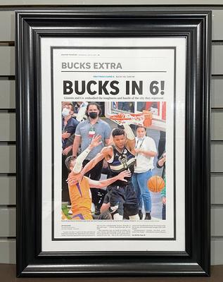 Milwaukee Bucks Black Framed 2021 NBA Finals Champions Logo