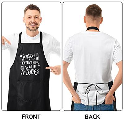 Lallisa Set of 3 Funny Kitchen Apron for Men Black Waterproof Chef