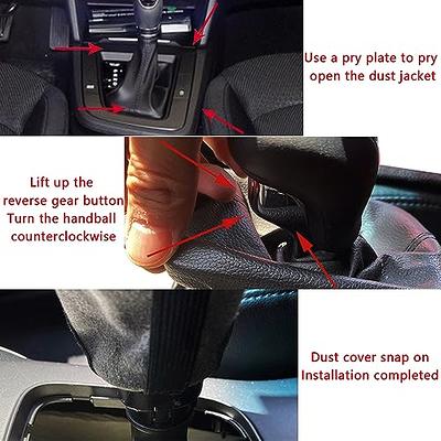 SSNNUU Car Shift Boot,Carbon Fibre Leather Gear Shift Cover for