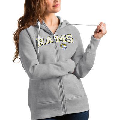 Antigua Los Angeles Rams Heathered Gray Absolute Chenille Pullover