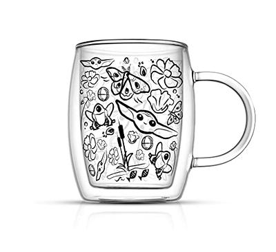 JoyJolt 'Nature Friends' Grogu Coffee Mug Set of 2 Double Wall Mug. 5.4oz  Large Espresso