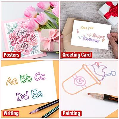 5 Pcs Double Line Markers Outline Pens, 12 Colors Self-Markers, 12 Pcs  Glitter Markers for Scrapbooking Birthday Cards Writing Journal Decorating  Clearful : : Home