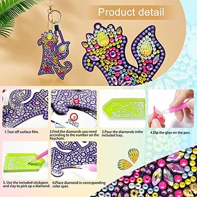 Christmas DIY Diamond Key Chain Double Sided Christmas Diamond Art Key  Chain,Christmas Diamond Painting Keychain Pendant for Christmas Arts DIY  Craft Hanging Decoration 