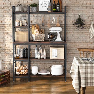 2-Tier Standing Rack, Bathroom Countertop Storage Shelf Cosmetic Organizer Holder Kitchen Spice Rack, Black Prep & Savour