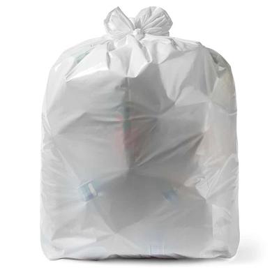 Plasticplace 8 Gallon Drawstring Trash Bags 0.7 Mil White (100 Count)