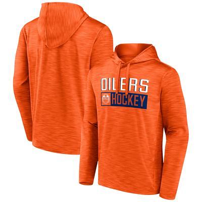 Men's Antigua Charcoal Edmonton Oilers Logo Victory Pullover Hoodie