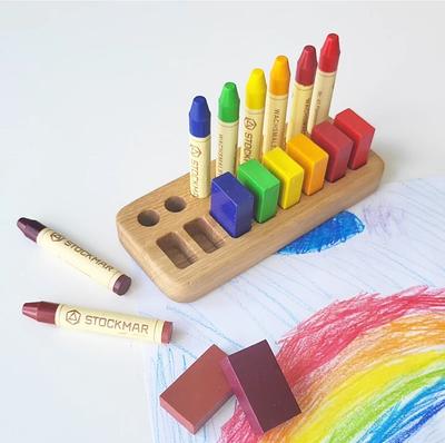 Stockmar Rectangular Crayon Holder for 12 Sticks Desk Organization Waldorf  School Personalized Gift for Kids Wooden Holder Without Crayons 