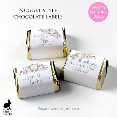 12 X Personalised Chocolate Wrapper Gold Print / Foiled Print 