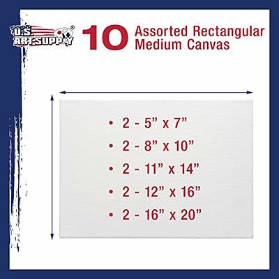 Canvases for Painting, Painting Supplies with 20 Cotton Canvas Panels, 4x4,  5x7, 8x10, 9x12, 11x14 inches (4 of Each), with 24 Acrylic Paints, 10