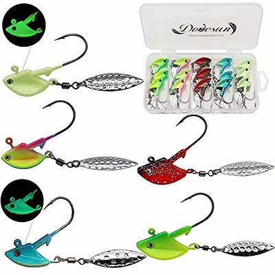 Dovesun Fishing Jig Heads Underspin Jig Heads with Willow Blade Glow in  Dark 1/8oz(3.5g) 10pcs - Yahoo Shopping