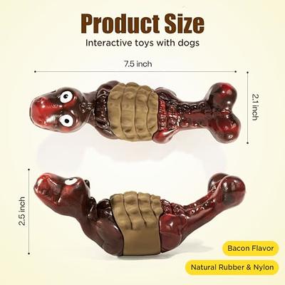 Dog Toys for Aggressive Chewers Indestructible Large Dogs,Real Bacon  Flavored,Dog Chew Toy Bones Medium/Large Breed Dogs,Best to Keep Them Busy