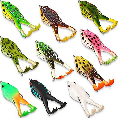 6 Pieces Fishing Frog s Weedless s Floating with Hooks Freshwater