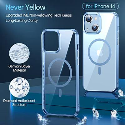 JUESHITUO Magnetic for iPhone 14 ProMax Case 2023 NEW[Not Yellowing][MiL-Grade Protection][No.1 Strong Magnets] Magnetic Slim Clear for