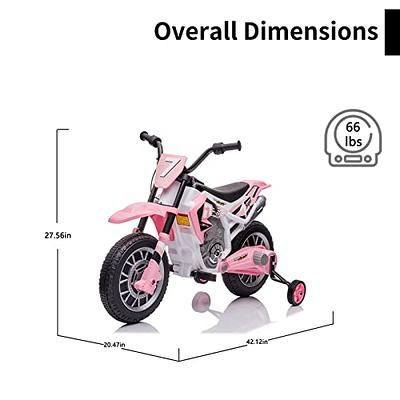 Pink Kids Motorcycle,6V Battery Powered Toddler Chopper Motorbike Ride on  Toy W/