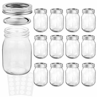 KAMOTA Wide Mouth Mason Jars 16 oz With Regular Lids and Bands, Ideal for  Jam, Honey, Wedding Favors, Shower Favors, Baby Foods, DIY Spice Jars, 12