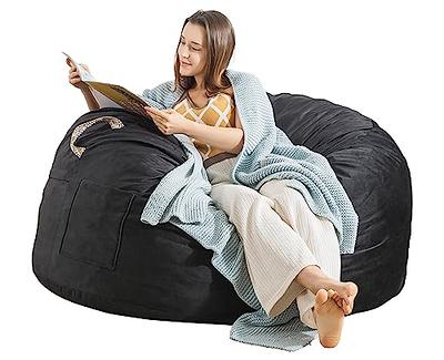 JaidWefj Giant Bean Bag Chairs Cover,5/6/7ft Soft Fluffy Lazy Sofa,Faux Fur  BeanBag (No Filler)