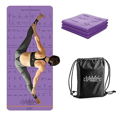Travel Yoga Mat, Foldable Thin Mats for Travelling, Bonus Folding Light  Non-Slip Pad and Carrying Strap for Yoga, Pilates Floor Exercise Fitness  Dancing (2 lbs) : : Home & Kitchen