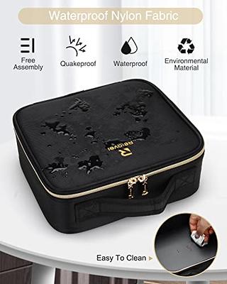 Nylon Professional Cosmetic Makeup Kit Storage Organizer Travel Toiletry  Vanity Bag with Adjustable Compartment