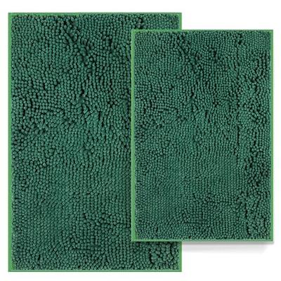 Microfiber Memory Foam Bathmat – Oversized Padded Nonslip Accent Rug for  Bathroom, Kitchen, Laundry Room, Wave Pattern by Somerset Home (Green) 