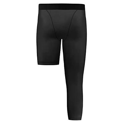  One Leg Compression Tights For Basketball, Mens 3/4 Compression  Pants Dry Fit Athletic Capri Tights