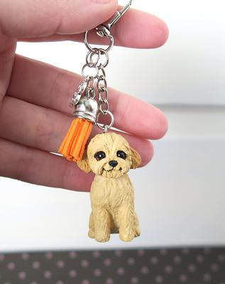 Tassel & Dog Charm Keychain