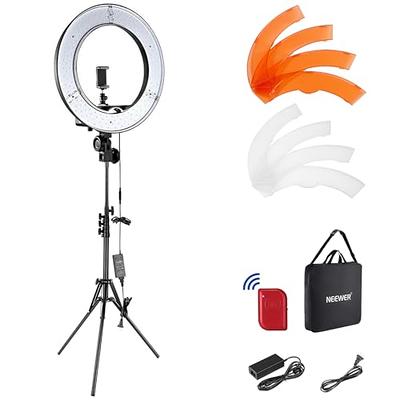 Neewer 10 Selfie LED Ring Light with Tripod Stand Phone Holders,Remote Kit