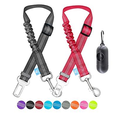 2 Pack Dog Seat Belt Adjustable Dog Car Seatbelts for Vehicle Nylon Pet  Safety Seat Belt with Elastic Bungee Buffer Reflective & Durable Car  Harness