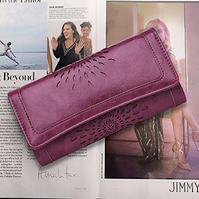 Women RFID Wallet Clutch Card Holder PU Leather Zipper Pocket