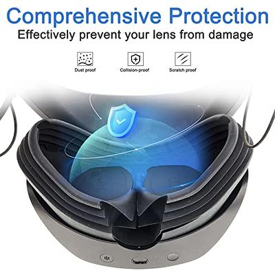  VR Protector Cover Set for PlayStation VR2, Silicone PSVR2  Headset Cover & Face Cushion Cover Pad & Lens Dust Cover & 2 Pack  Controller Thumb Grips for PS5 VR Accessories, Sweatproof