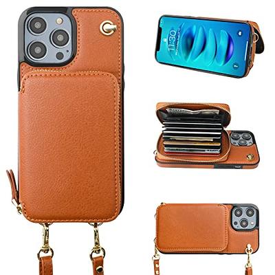 iPhone 14 Pro MagSafe Case with RFID Blocking Magnetic Wallet Card Holder  Brown