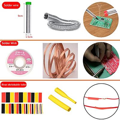 Soldering Iron Kit Welding Tool, Soldering Kit with LCD Digital Multimeter,  60W Soldering Iron with 5 Extra Tips, Stand, Desoldering Pump, Solder