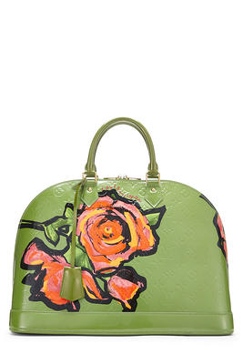 Stephen Sprouse x Louis Vuitton Green Monogram Vernis Roses Alma