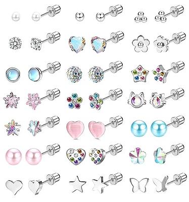 18K Rose Gold Plated Surgical Steel Butterfly Earrings, Little Girls, Kids Screw Back Earrings, Girls, Kids, Toddler Earring, Hypoallergenic