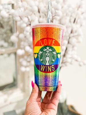 Personalized Glitter Starbucks cups