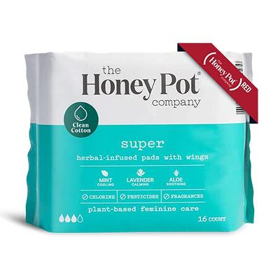 The Honey Pot Company Herbal Overnight Heavy Flow Pads With Wings, Organic  Cotton Cover - 16ct : Target