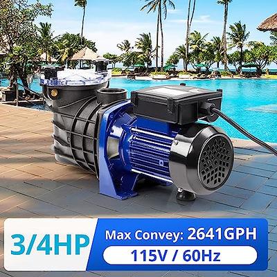 TUOKE Swimming Pool Pump, 2HP 115V, 1500W Single Speed Pumps for