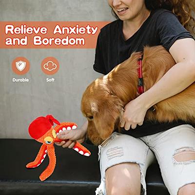 Octopus Dog Toy Bite-Resistant Anxiety Relieve Fun Squeak Plush