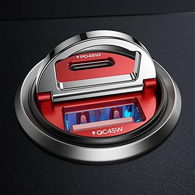 90W USB C Car Charger,[Super Mini Metal] USB C Car Charger Fast Charging  Adapter PD
