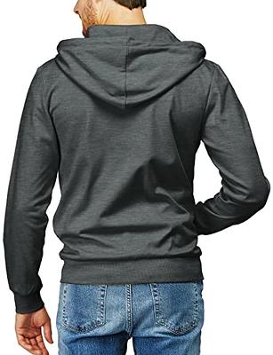 H2H Men's Slim Fit Lightweight Long Sleeve Zip Up Hoodie