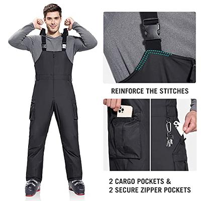 BALEAF Men's Ski Bibs Insulated Waterproof Coveralls Overalls Cargo Pockets  Ripstops Snow Pants Warm Skiing Suits Ice Work Black M - Yahoo Shopping