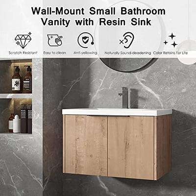 SSLine Wall Mounted Bathroom Vanity with Sink Modern 30 Floating