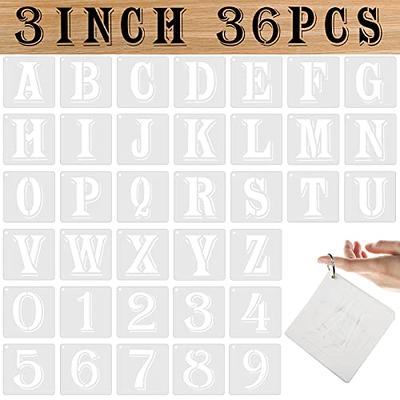 Eage Alphabet Letter Stencils 4 inch, 68 Pcs Reusable Plastic 4 Inch
