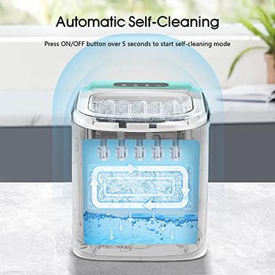 AGLUCKY Ice Makers Countertop,Portable Ice Maker Machine with Handle,Self-Cleaning Ice Maker, 26Lbs/24H, 9 Ice Cubes Ready in 8 Mins, for Home